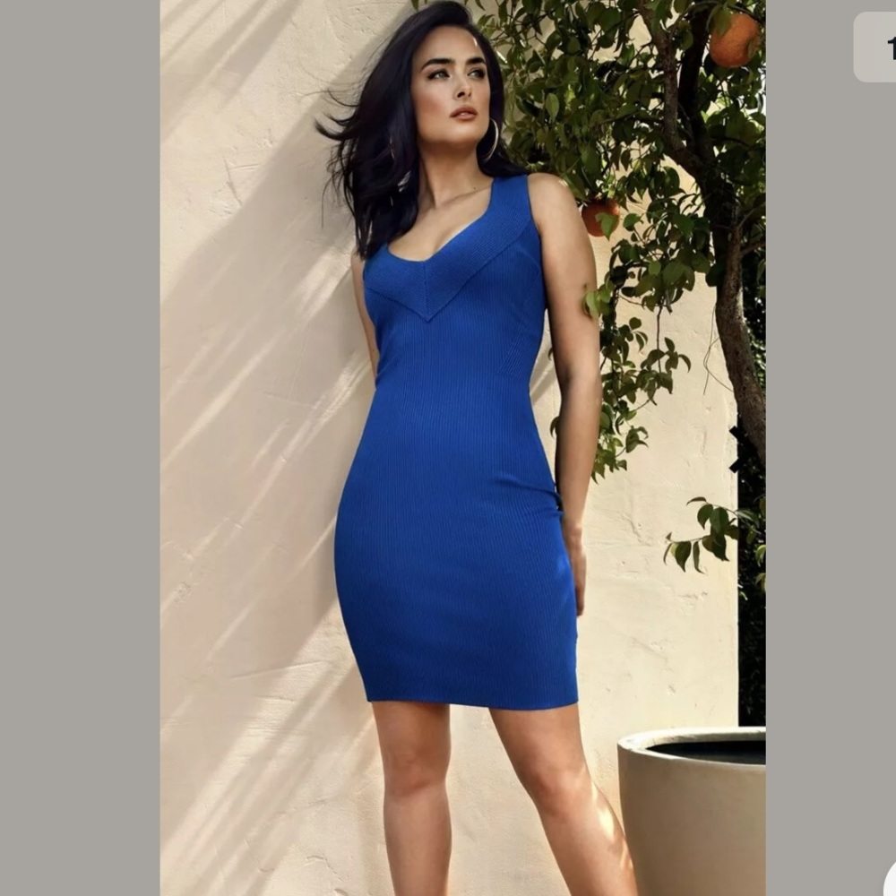 New Guess Marciano Jezebel Ribbed Bandage Bodycon L